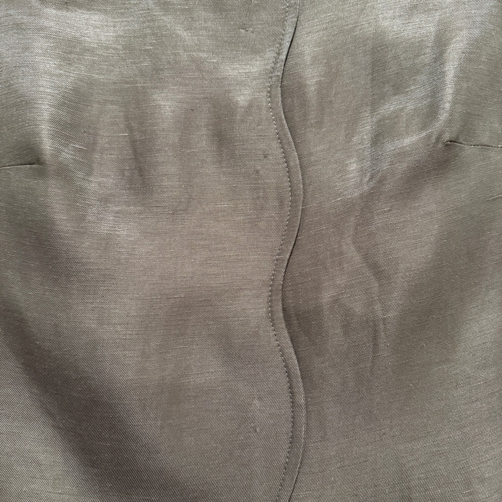 NWT Nocturne Seashell Linen Mini Dress Villa Cocktail Preppy Khaki Green Sz 38/8 - Picture 14 of 16